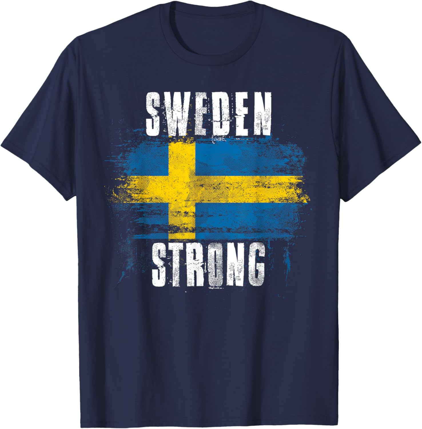 Schweden Stark Abgenutzt Flagge Schwedische Stolz T-Shirt Kurzarm Lässig 100% Baumwolle Shirt XL