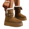 Winter New Velvet Warm Snow Boots Non-slip Comfortable Women's Shoes Northeast Outdoor Travel Versatile Belt Buckle Cotton Shoes