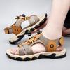 Leather Men Water Beach Sandals Summer Outdoor Casual Closed Toe Sports Sandals Non-slip Soft Hiking Wading Sneakers