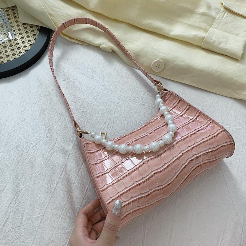 

Sac À Main Rétro En Cuir Pu Pour Femmes, Sac À Aisselles, À Bandoulière, Mode Perle, Poignée Supérieure, Petite Pochette 24x7x17.5cm