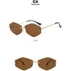 Women's sunglasses, men's and women's fashion snakehead rhombus sunglasses, frameless trimmed metal sunglasses
