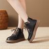 Retro flat-bottomed Martin boots women's new winter velvet warm and comfortable lace-up casual short boots