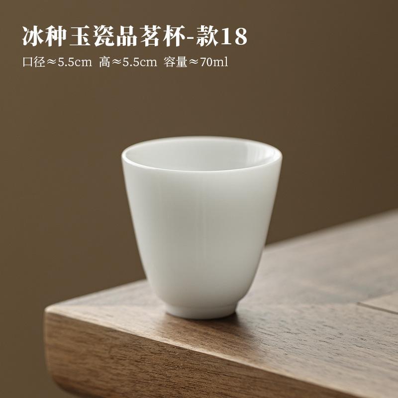 

Ice Seed Jade Porcelain Teacup Luxury Tea Bowl Sample Tea Cup Tea-tasting Personal Cup Chazhan Master Cups Drinkware Supplies