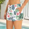 Women’s Sleeveless Tank Top and Shorts Set with Tropical Leaf Print Lightweight Soft Fabric Relaxed Fit Loungewear Pajama