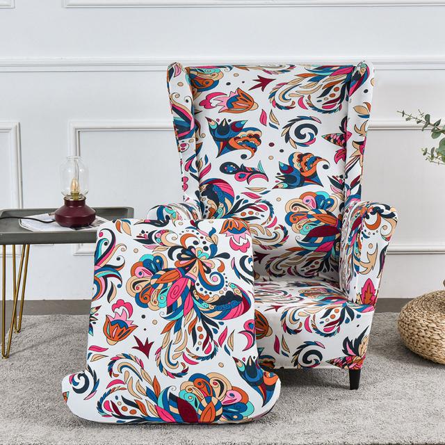 Stretch Wingback Stoel Sofa Hoes 1-Delige Sofa Hoes Meubelbeschermer Bank Zacht Met Elastische Onderkant 1 piece