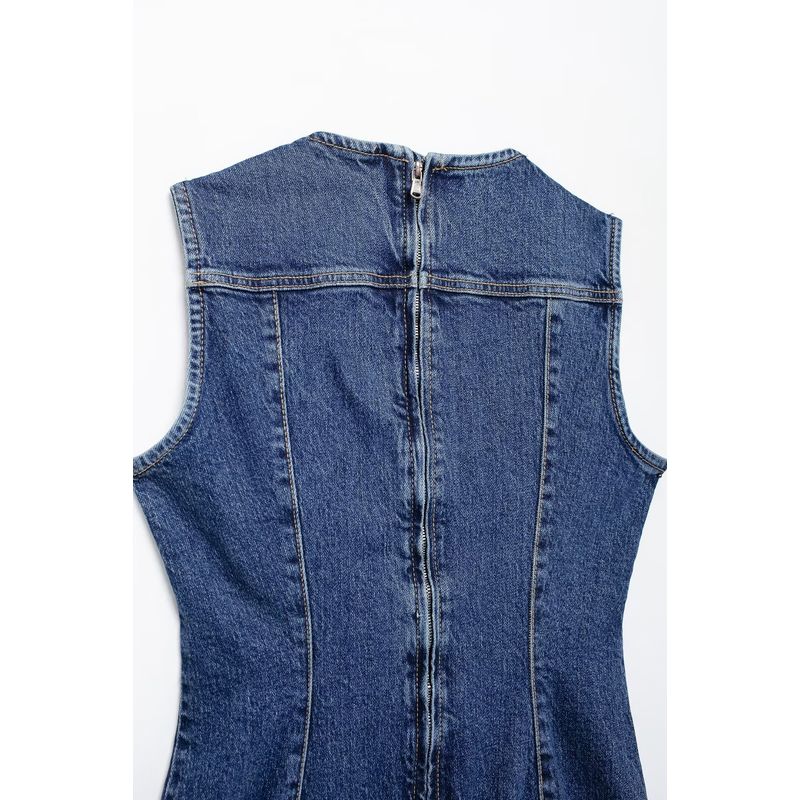 Kaslead New Arrival Women's Clothing Fashion Style Fashion Slim-Fitting Simple Short Denim Dress 8727280