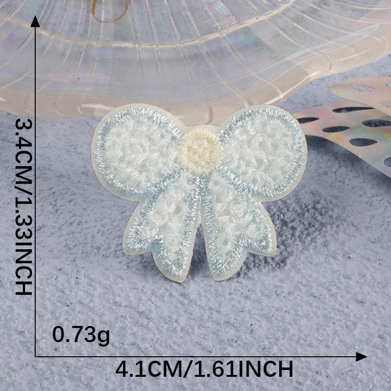 Original Embroidery Label Accessories Self-Adhesive Patch Sticker Mesh Bow Clothing Accessories Patch Embroidery Sticker Cloth Sticker