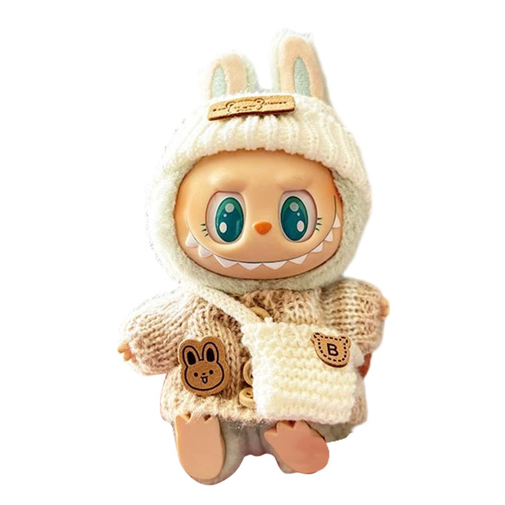 

15-17 см для Labubu V1v2 Одежда Наряд для Labubu Сидящий Вечеринка Медведь Лейбл Шарф Шапка Сумка Аксессуары для кукол Милое украшение