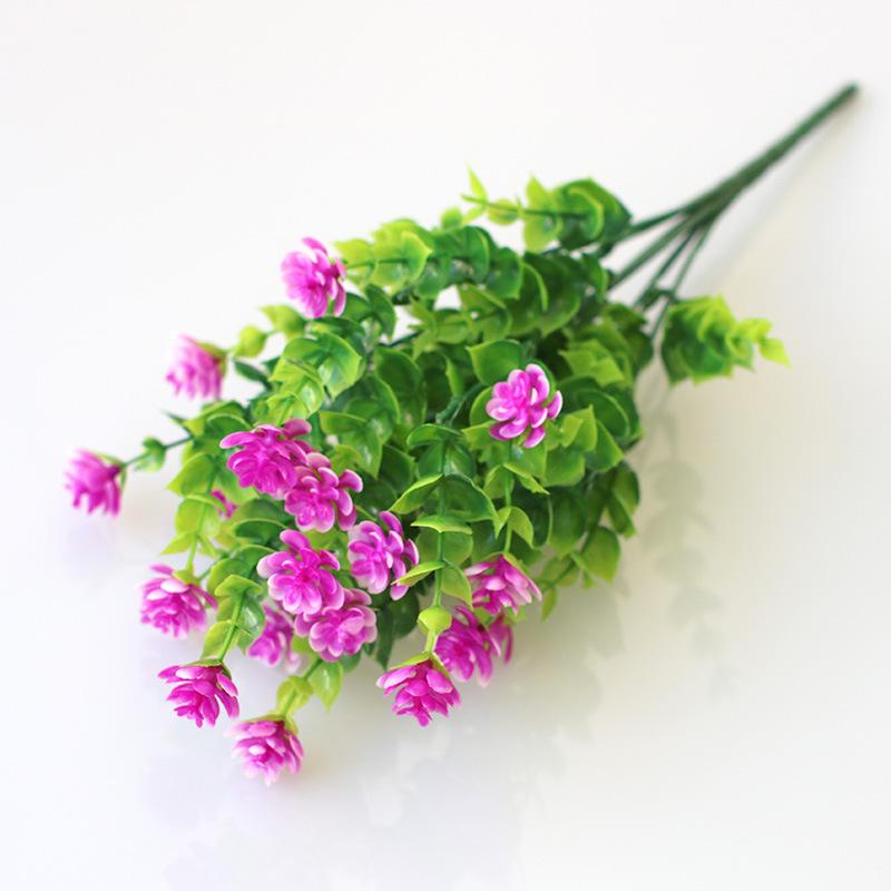 2Pc Home Windowsill Bonsai Festival Artificial Plastic Flowers Fake Eucalyptus Plant Wedding Bridal Bouquet Christmas Decor Vase