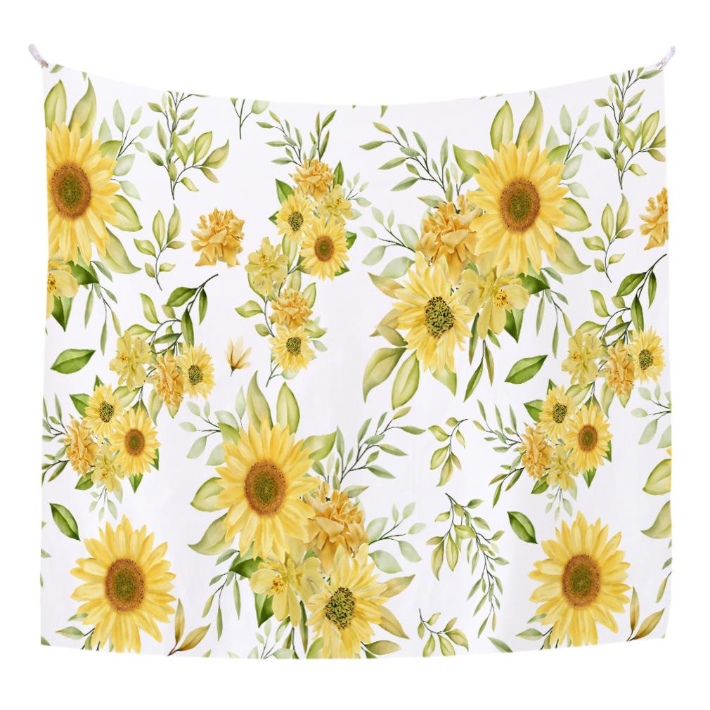 Sunflower Hanging Cloth Background Cloth Bedroom Decoration Cloth Room Headboard Wall Hanging Living Room Hanging Blanket