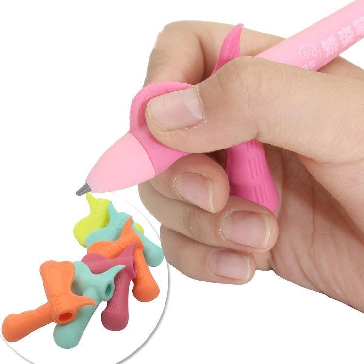 3pcs Pencil Grip Corrector for Elementary School Children Beginner Writing Pen Sleeve Five Finger Positioning Grip Pencil Sleeve randomization