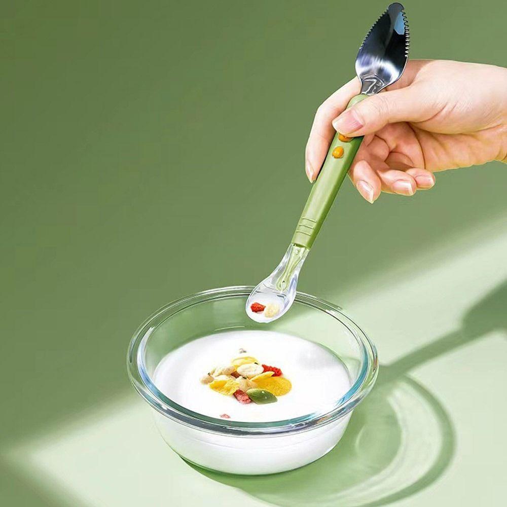 Silicone Complementary Food Spoon Double-Ended Fruit Scraper Spoon Portable Feeding Spoon