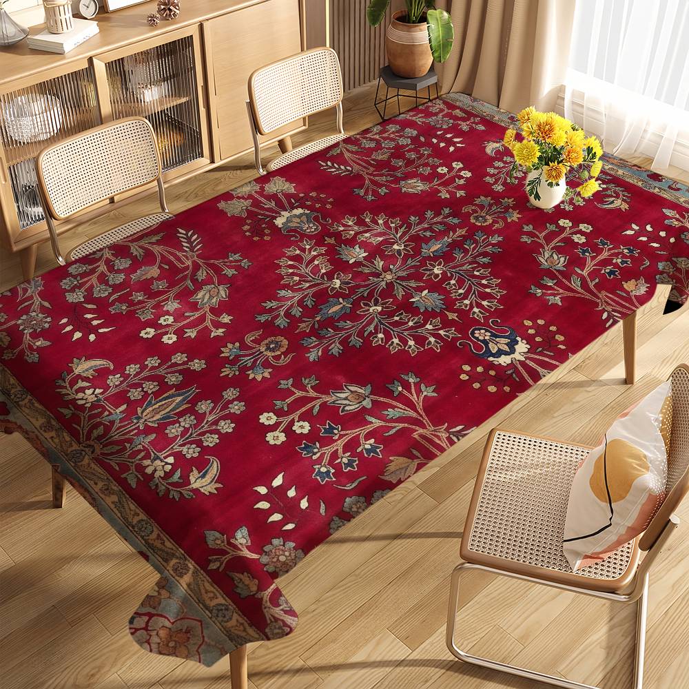 Persian Table Cloth Stain Resistant Decorative Washable Tablecloths Birthday Party Dining Table