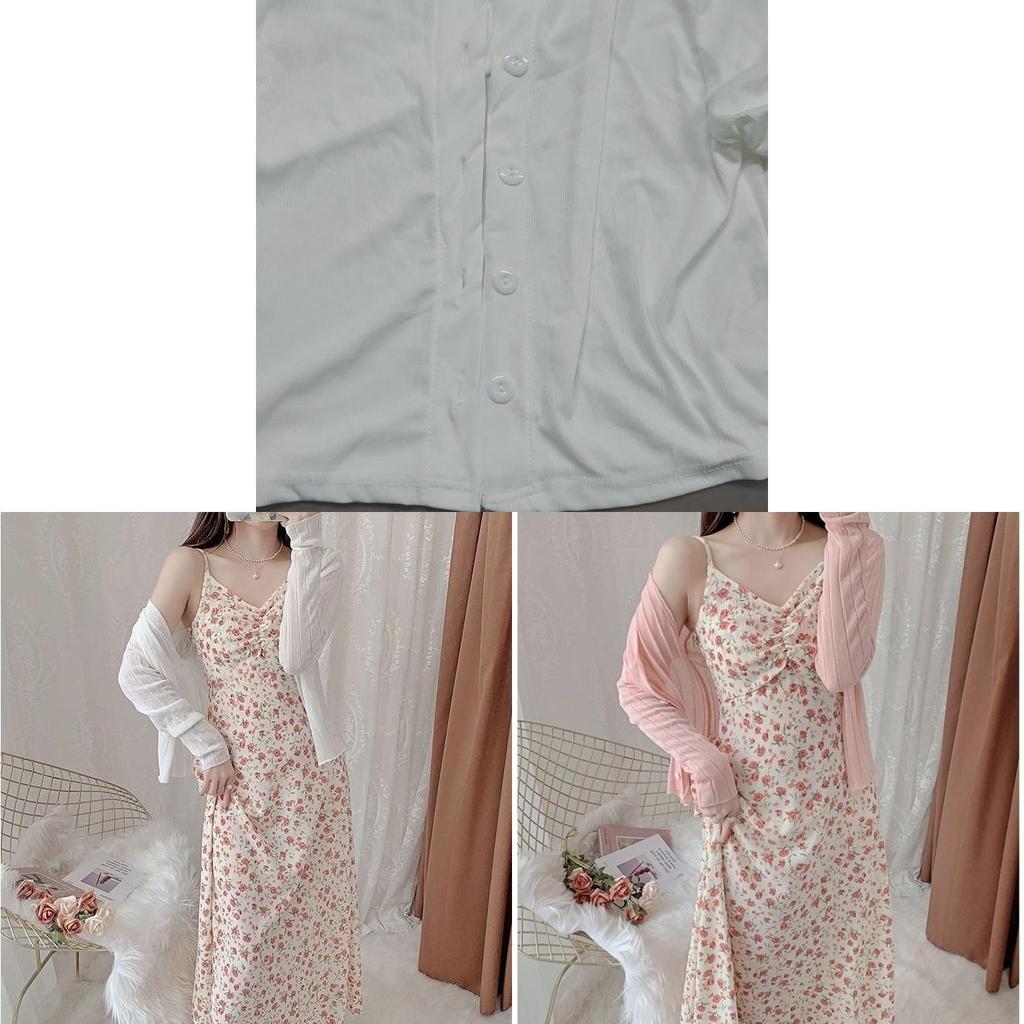 Romantic Flower Print Knit Camisole Dress For Summer Casual Wear