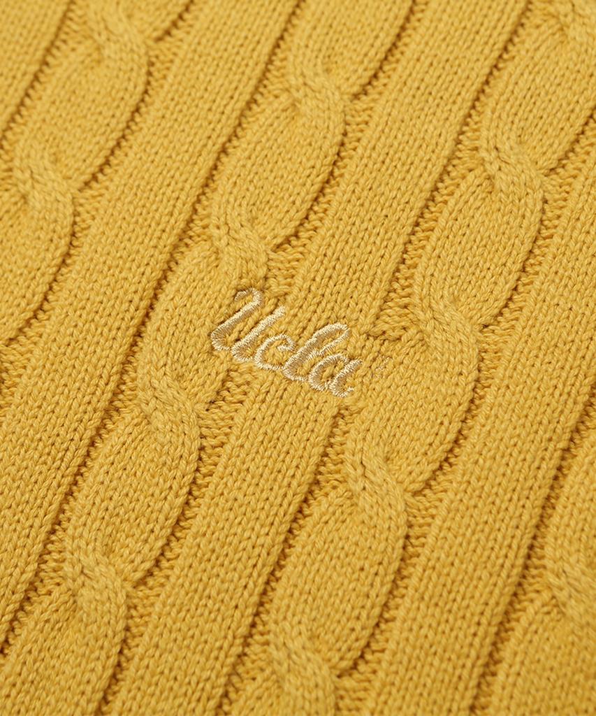 UCLA Unisex Round Neck Cable Knit [Yellow](Uzalk8A_75)