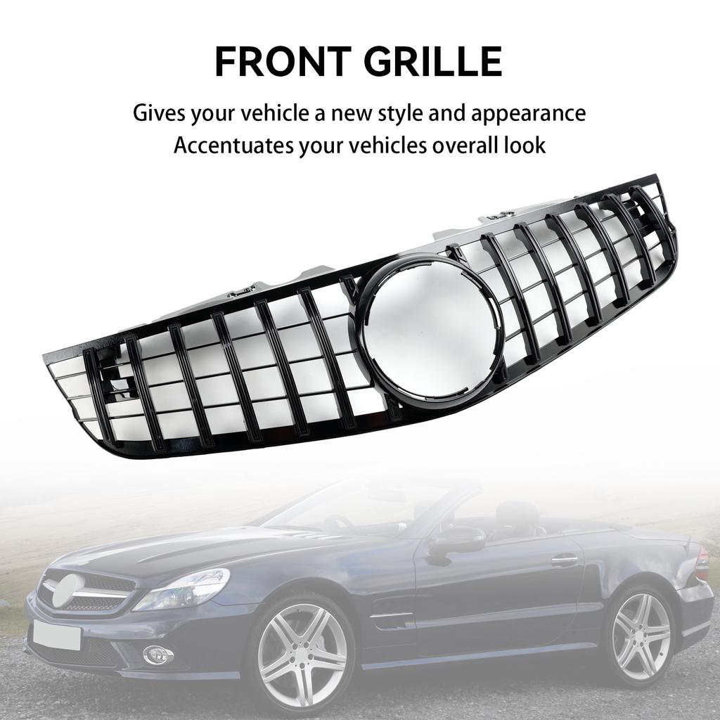 Front Bumper Upper Grill Fit Mercedes SL-Class R230 SL550 SL600 2009-2012