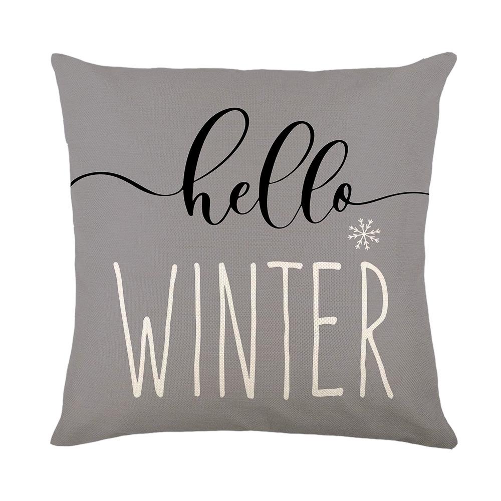 New Christmas Pillowcase Letter Polyester Printed Home Sofa Pillowcase Bedside Cushion