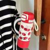 Cute Cherry Puppy Water Bottle 500ml Kawaii Stainless Steel Thermal Bottle Thermos Cups With Straw Coffee Tea Tumbler Girl Gift