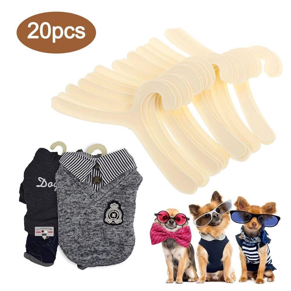 20Pcs Mini Pet Hangers Plastic Save Space Dog Clothes Hangers Children's Clothes Hangers