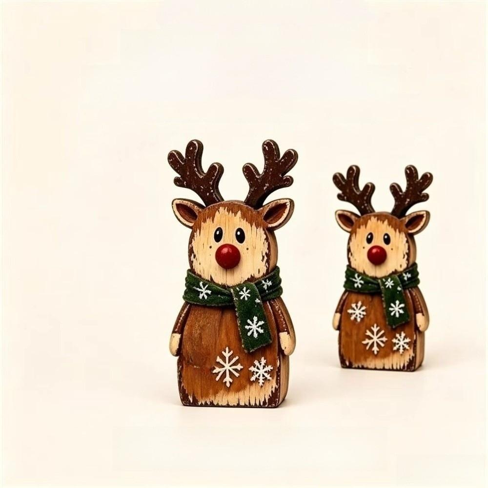 1/3pcs Reindeer Christmas Ornaments Cat Xmas Desktop Ornaments Santa Claus Figurine Decor Office