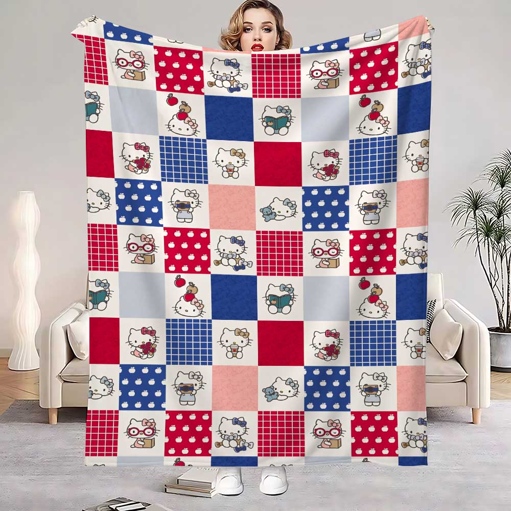 

Kawaii Hello Cat Cartoon Anime Blanket for Living Room Fluffy Soft Blankets Home Bedspread on the Bed Bedroom Decoration Sofa 30x40in