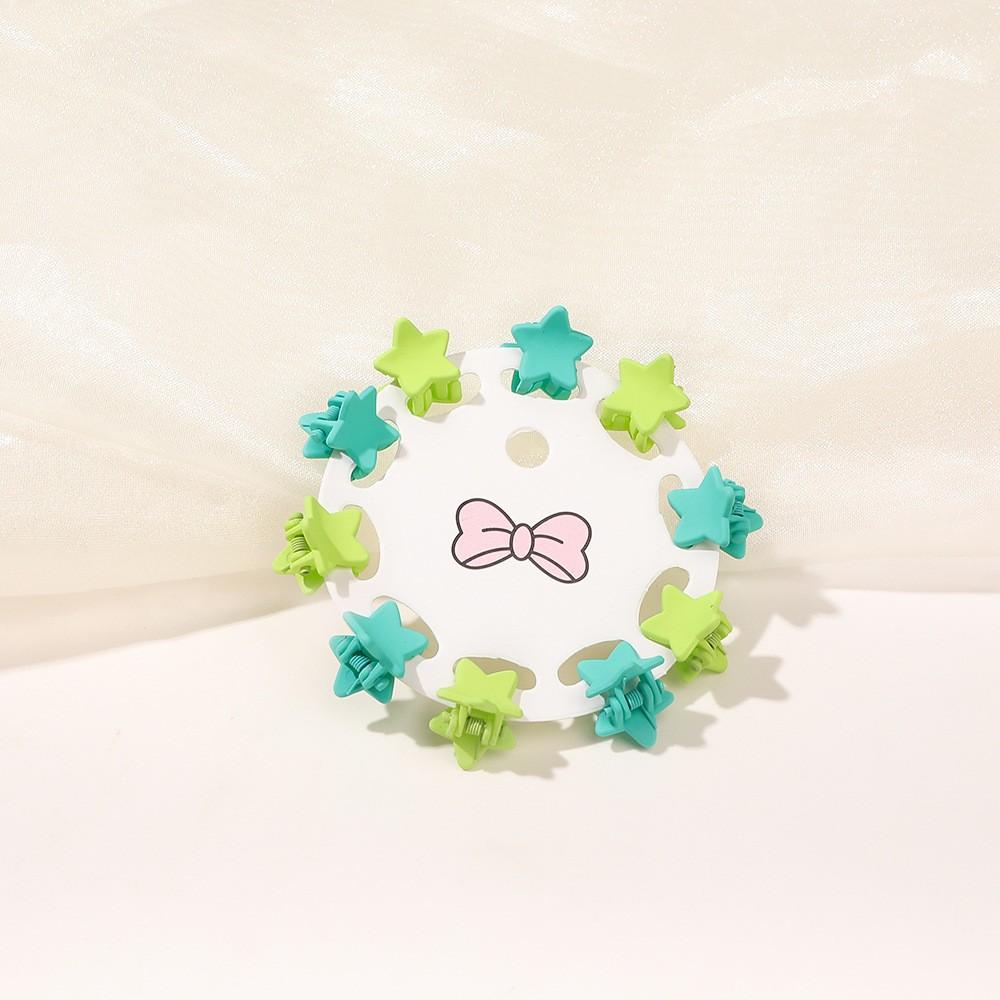 10 Pcs/set Cute Flower Stars Small Hair Claws for Girls Kids Hair Pins Colorful Hair Clips Crabs Fashion Hair Accessories