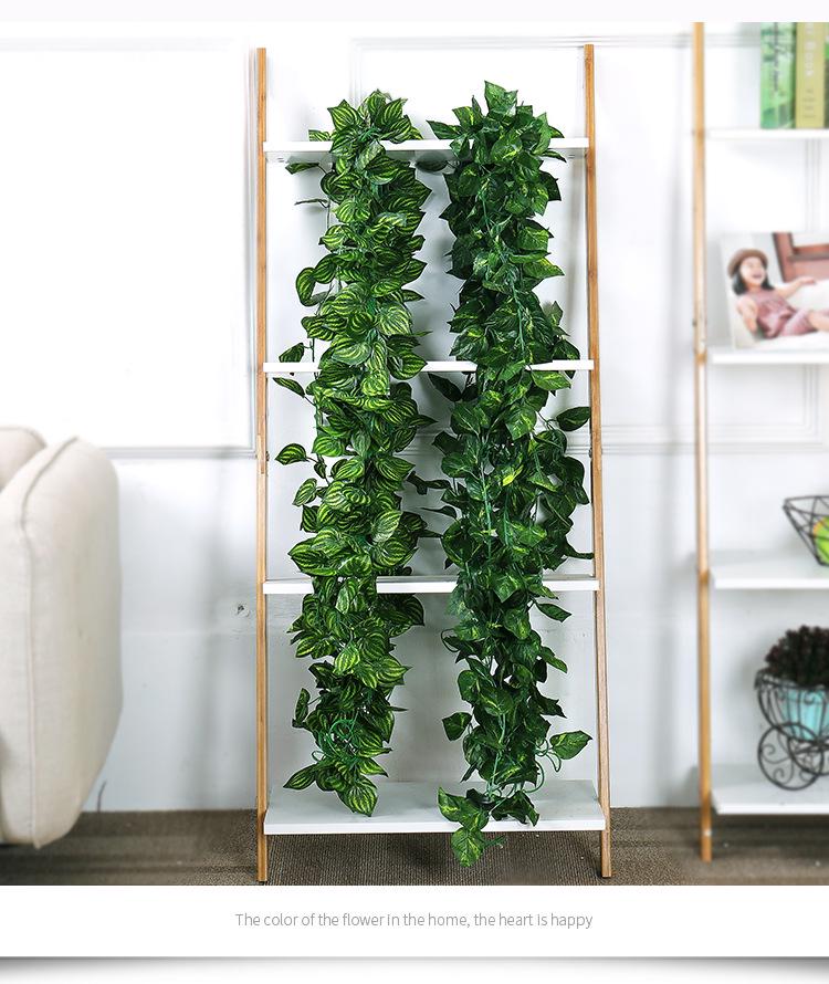 Artificial Green Grape Leaf Vine for Indoor Decor