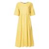 Women V Neck Short Sleeve Gingham Print Maxi Dress Casual Loose Fit A Line Dress
