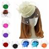 Feather Veil Headband With Lace Flower Women Elegant Hat Headwear Hairpinsfascinating Wedding Party Hair Clip