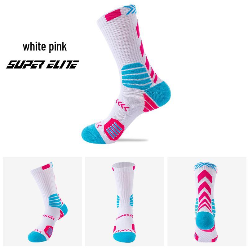 Men's Elite Trendy Colorblock Basketball Socks - Sweat-Absorbent, Breathable, Terry Bottom Sports Socks