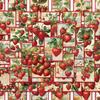 64 pcs,Vintage Strawberry Stamp Stickers,DIY Scrapbook,Mobile Phone,Skateboard,Luggage,Notebook,etc.,Holiday Gift or Reward Gift