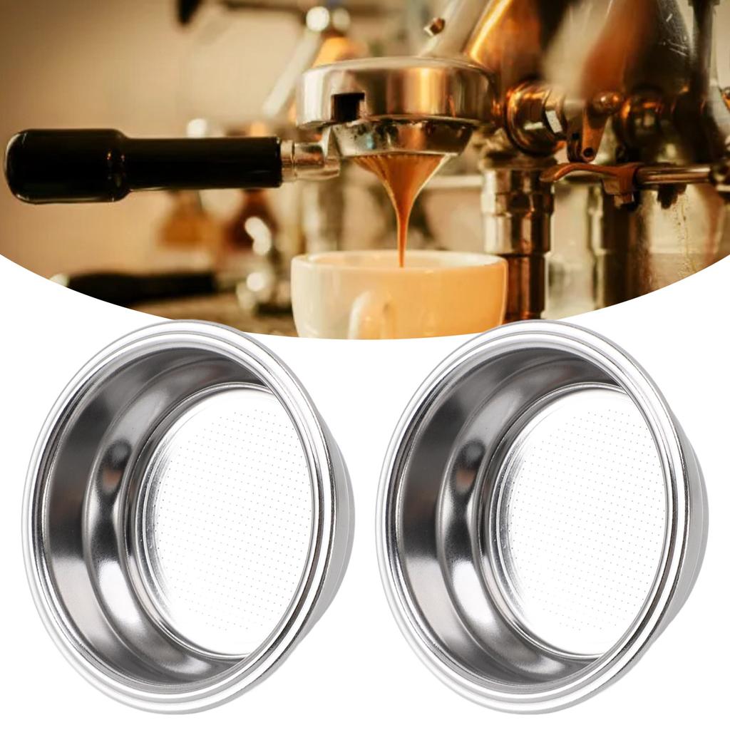 2 ks Nerezový košík do portafilteru 58mm Dvouvrstvý 2šálkový Filtrační košík do portafilteru pro Portaf