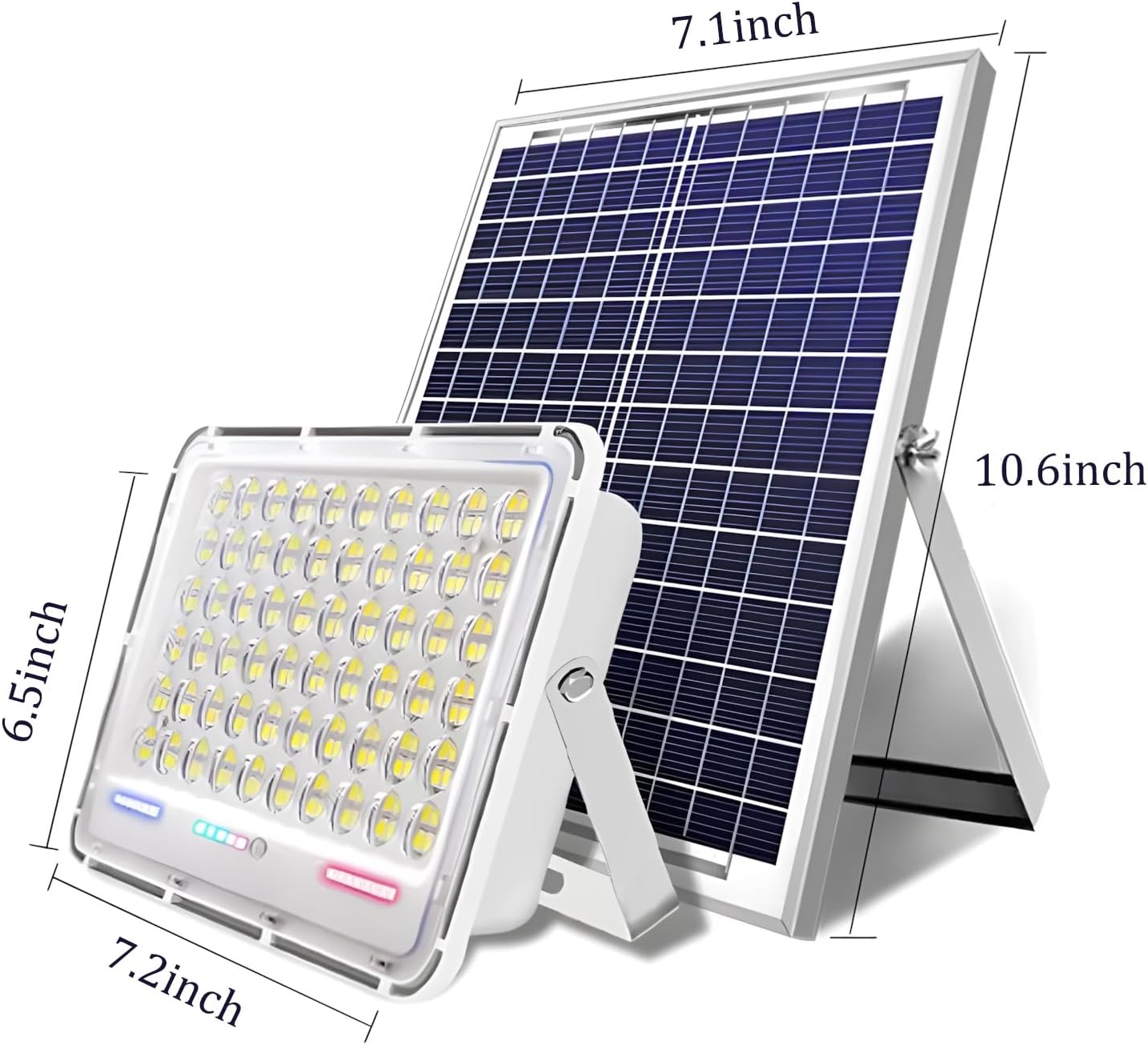 

100W-600W Pure White Solar Flood Light, IP67 Waterproof, Auto On/Off, Dusk to Dawn, Outdoor for Yard, Garden, Porch, Garage 100W