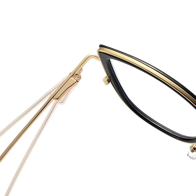 New trendy cat eye glasses frame European and American color-changing anti-blue glasses fashionable personalized flat glasses