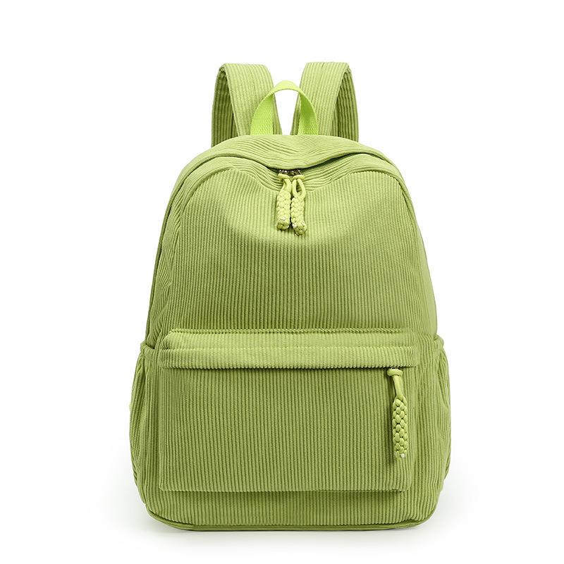 Schultasche Neuer einfarbiger Cord-Rucksack für Pendler, vielseitig, große Kapazität, Plüsch-Rucksack für Studenten, Freizeit-Reise-Tasche