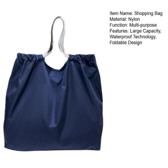 Shopping Bag Waterproof Nylon Fabric Large Capacity Foldable Single Shoulder Bag Travel-friendly Shopping Tote Bag