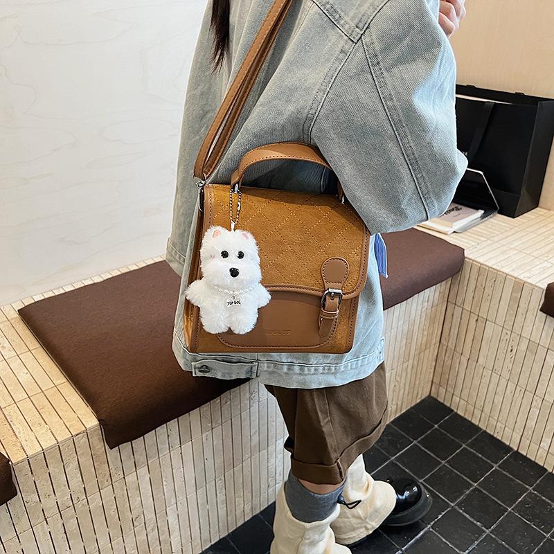 Commuter backpack 2025 new backpack retro fashion rhombus schoolbag college student senior sense going out handbag