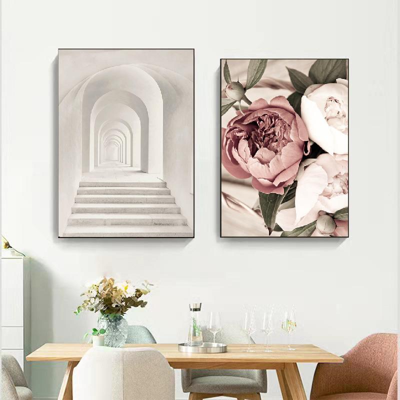 Póster de pared de hierba de diente de león y caña de color beige nórdico natural, pintura en lienzo para pared, póster, imágenes para dormitorio, decoración de sala de estar
