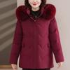 Real Fur Collar Middle Age Women's Winter Down Jackets Hooded Plus Size Thick Down Coats Woman Outerwears