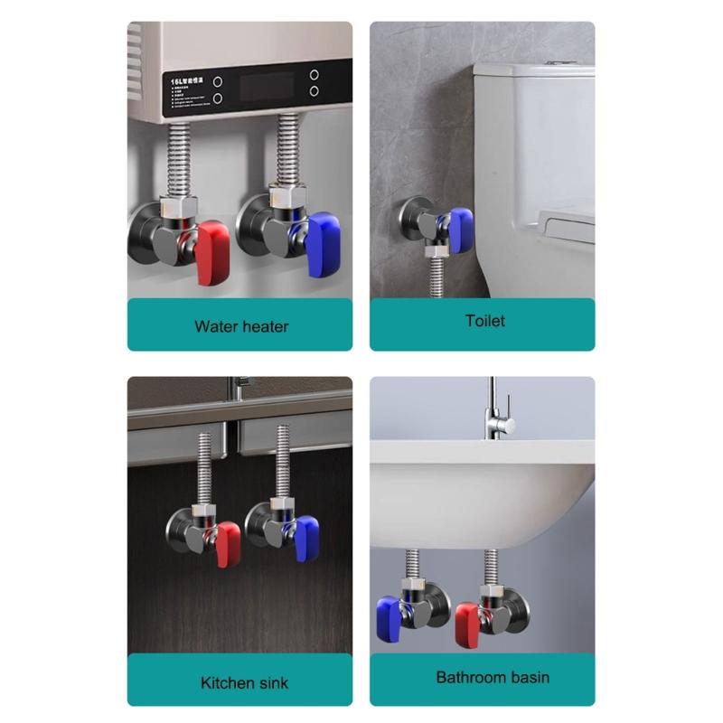 1/2 Zoll Winkelabsperrventile Badezimmer Hoher Durchfluss Heiß-/Kaltwasser Absperrventile Wasserflussregelventile Regler