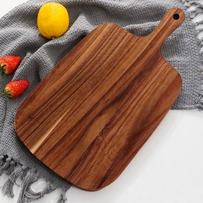 Holzschneidebrett Charcuterie-Brett Doppelseitiges Käsebrett für Küche Camping Lebensmittelserviertablett mit Griff