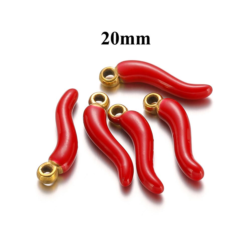 5pcs Stainless Steel Red Pepper Charms for DIY Jewelry Making Women Retro Necklace Accessories Bracelet Findings Supplies Crafts