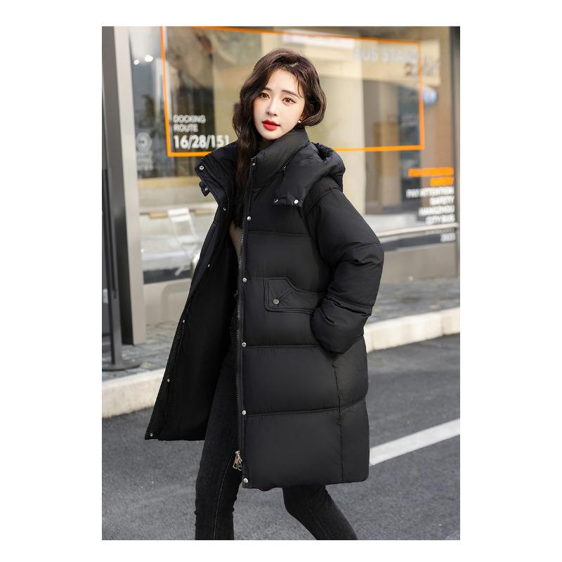 Winter Warm Thickened Women's Medium and Long Loose Thickened Jacket Cold-proof Outdoor Down Cotton Clothes