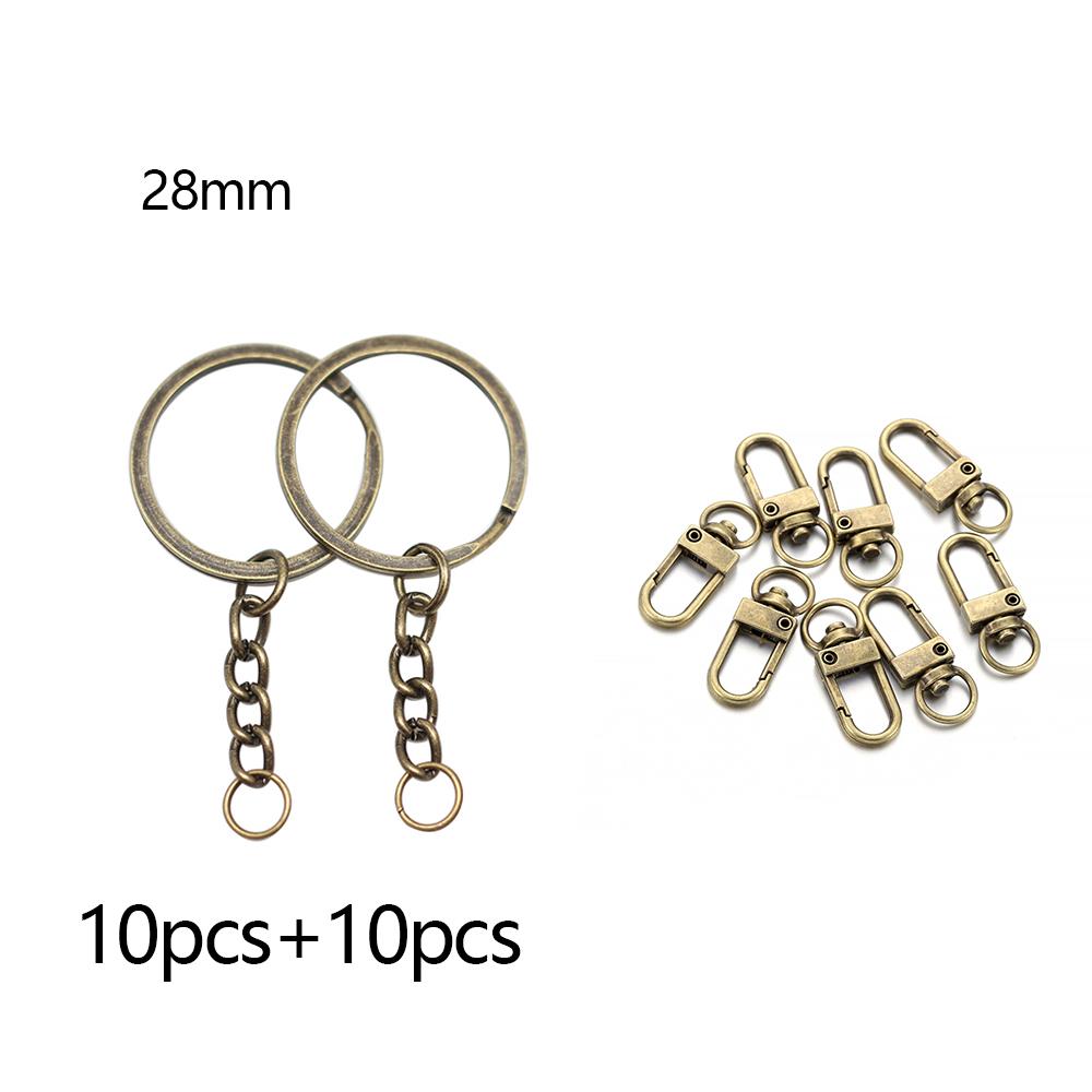 10Pcs Key Ring Key Chain Rhodium Antique Bronze Gold Color 60mm Long Round Split Keychain Keyrings Jewelry Making Bulk Wholesale