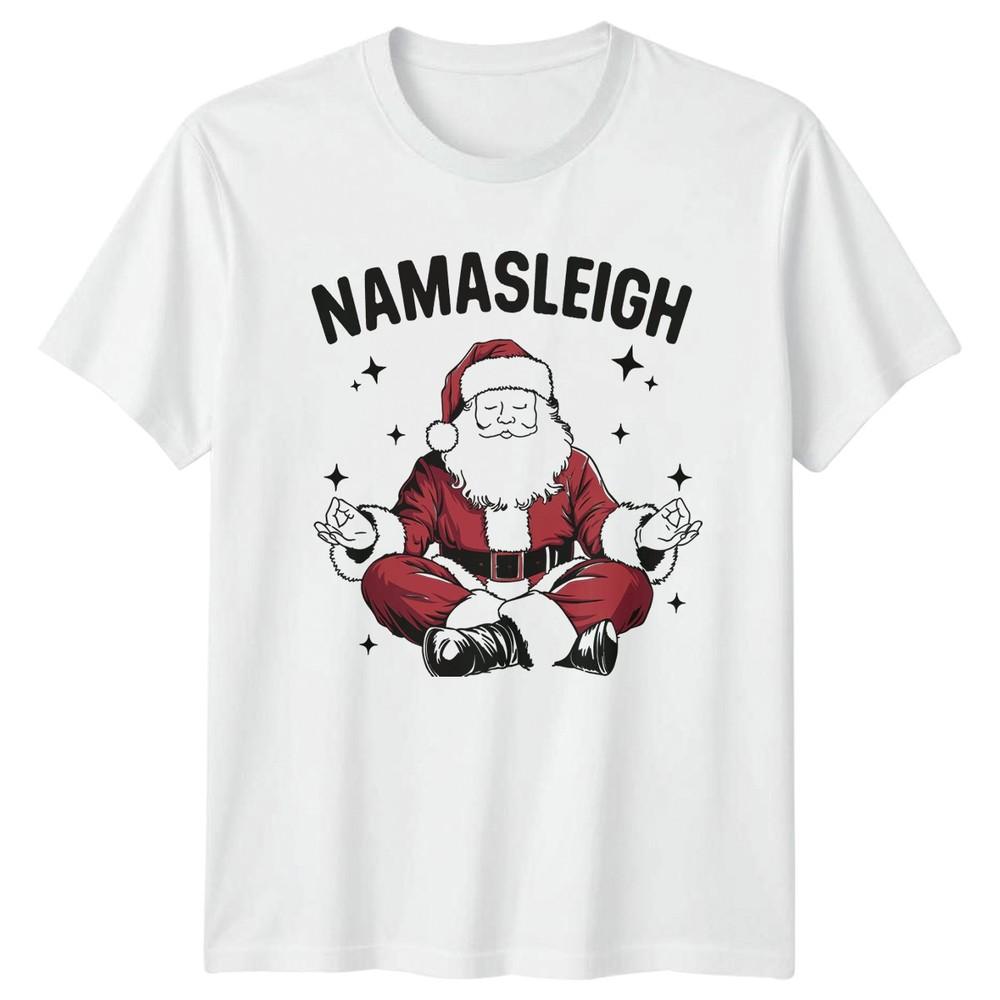 Namasleigh Christmas Holidays Yoga Santa Unisexs TShirt Unisexs Tee Graphic Unisex S