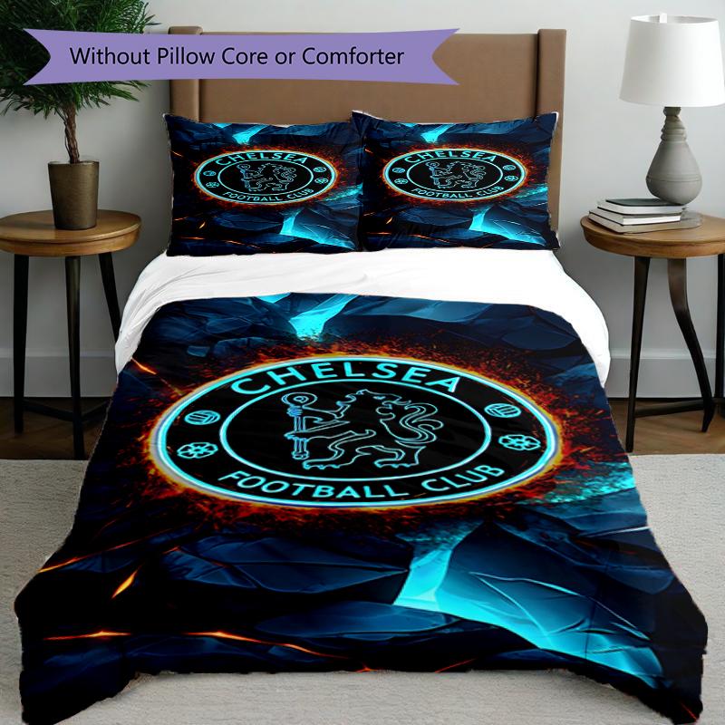 3pcs Duvet Cover Set (1*Duvet Cover + 2*Pillowcase, Without Core),football club.C Print Bedding Set, Bedroom Decor, All‑Season, Birthday Gift