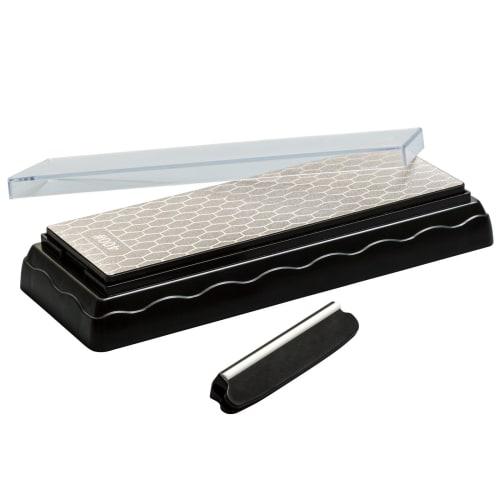 

Comolife Double-Sided Diamond Whetstone with Angle Adjustable Holder, Knife Sharpener, Whetstone Set, 400#, 1000#, Non-Slip