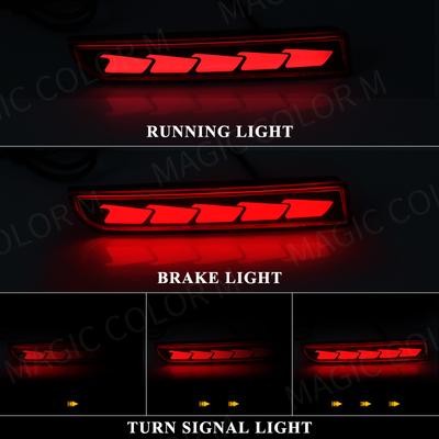 Światła Odblaskowe LED na Zderzak Do Mitsubishi Lancer Evo Evolution ASX Outlander Sport RVR Dynamiczny Kierunkowskaz Tylna Lampa Hamulcowa