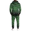 Men's Casual Christmas Print Hoodie and Straight-Leg Sweatpants Two-Piece Set for Holiday Celebration