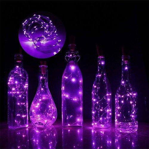 

10pcs Includes Battery LED Wine Bottle String Light Copper Wire Fairy Lights DIY Cork Light For Birthday Wedding Christmas Decor 1M 10LEDS фіолетовий